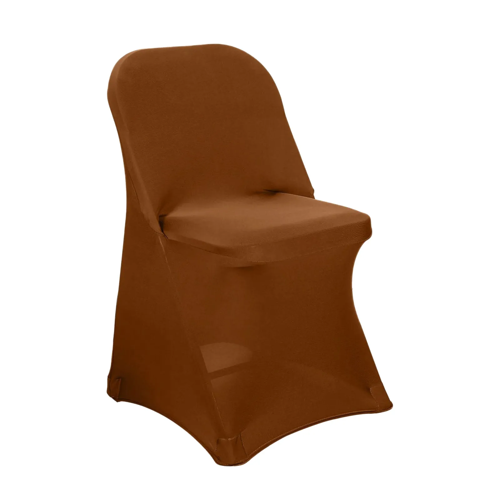 10 Pack Cinnamon Brown Spandex Folding Slip On Chair Covers, Stretch Fitted Chair Covers - 160 GSM