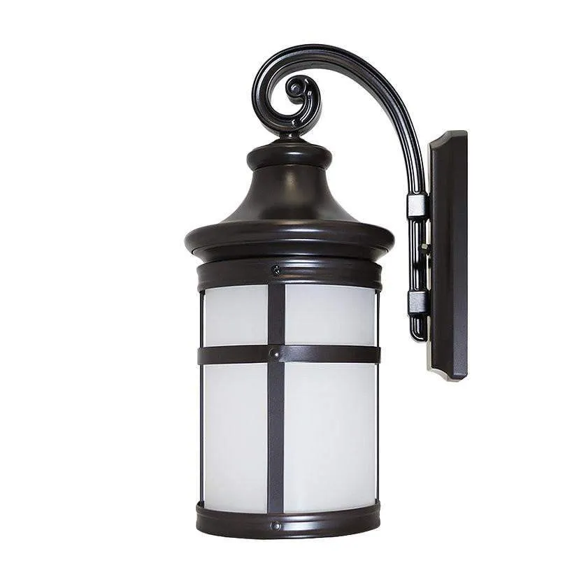 12.5W Outdoor LED Wall Lantern - Oil Rubbed Bronze Aluminum Die Cast & Frosted Glass Lens - 1200 lm