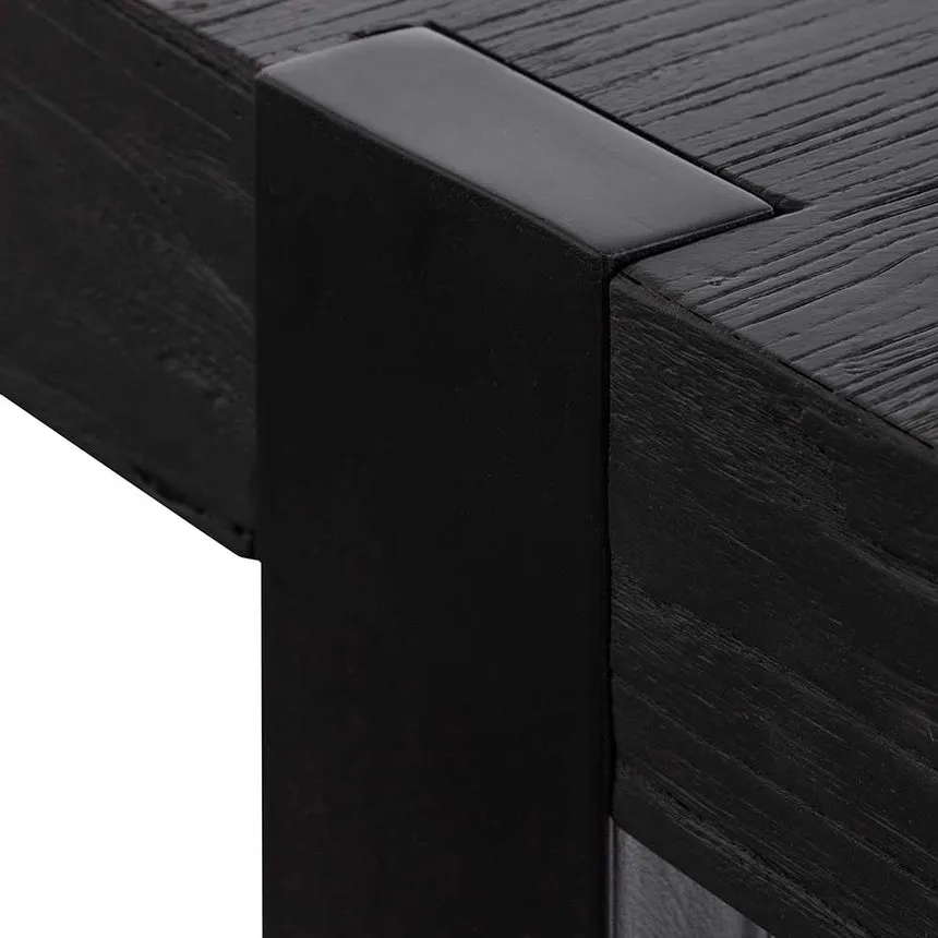 1.5m Wooden Console Table - Full Black