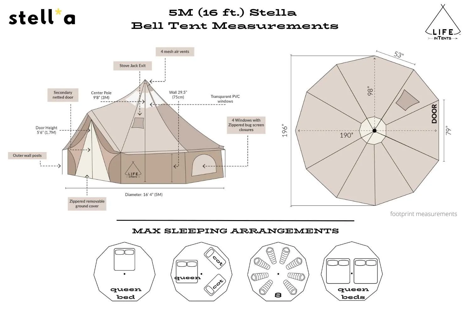 16' (5M) Stella™ Stargazer Bell Tent