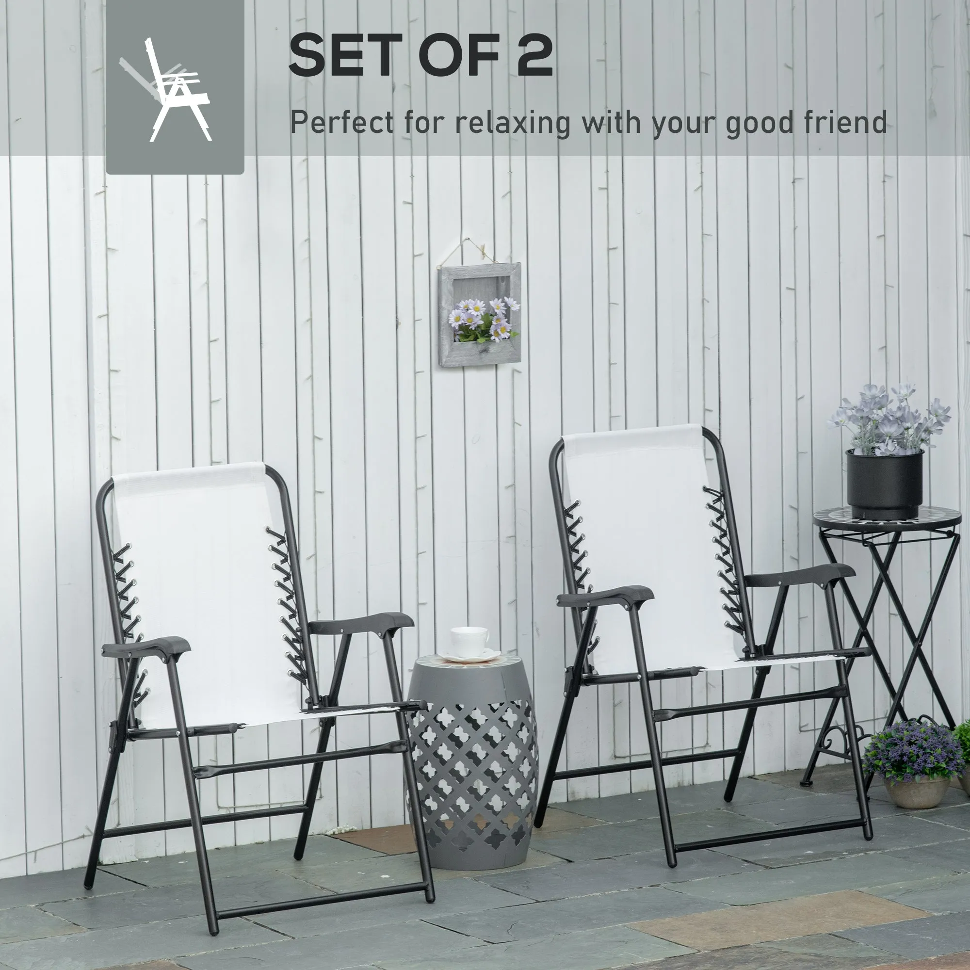 2-Pieces Patio Folding Chair Set