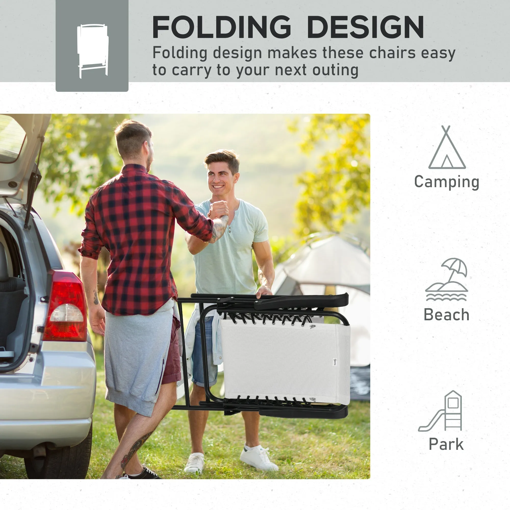 2-Pieces Patio Folding Chair Set