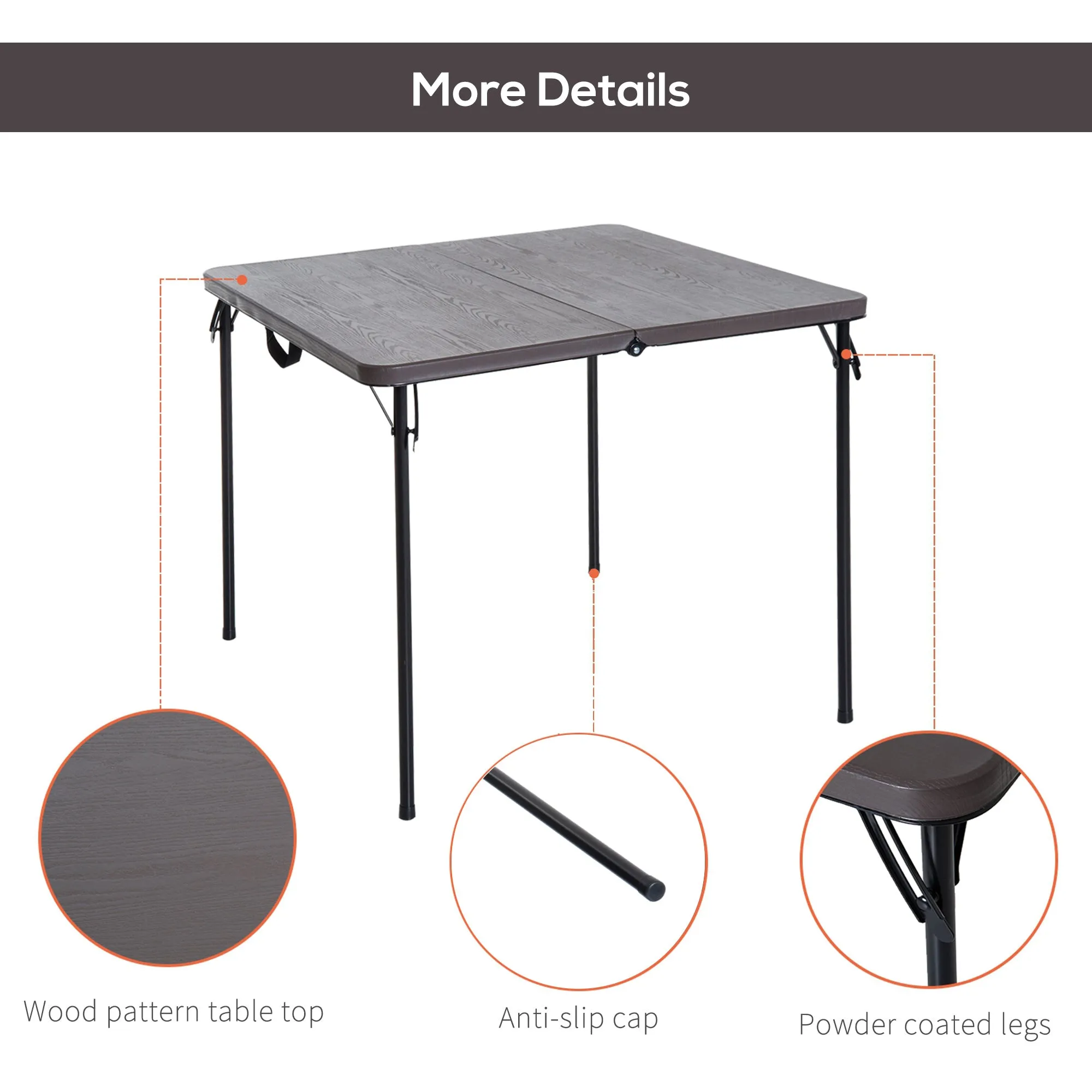 2.8FT Metal Portable Picnic Table Outdoor Furniture