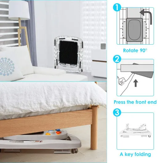 3 in 1 Foldable Baby Walker-Gray