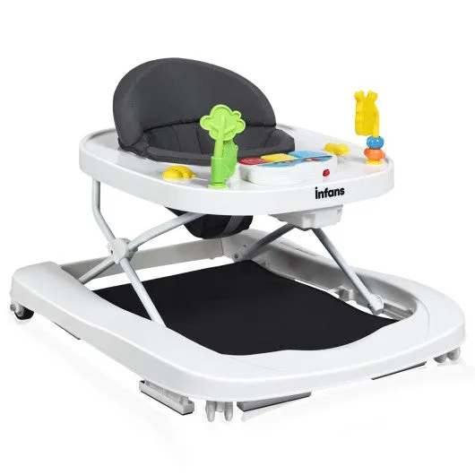 3 in 1 Foldable Baby Walker-Gray