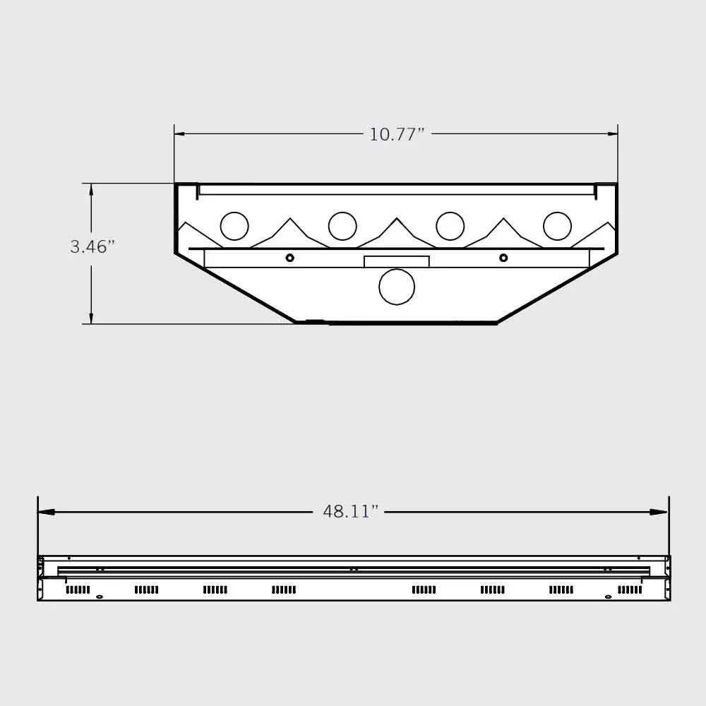 4ft LED Ready High Bay, 4 T8 Lamp, Single End Wiring, Bulbs Not Included