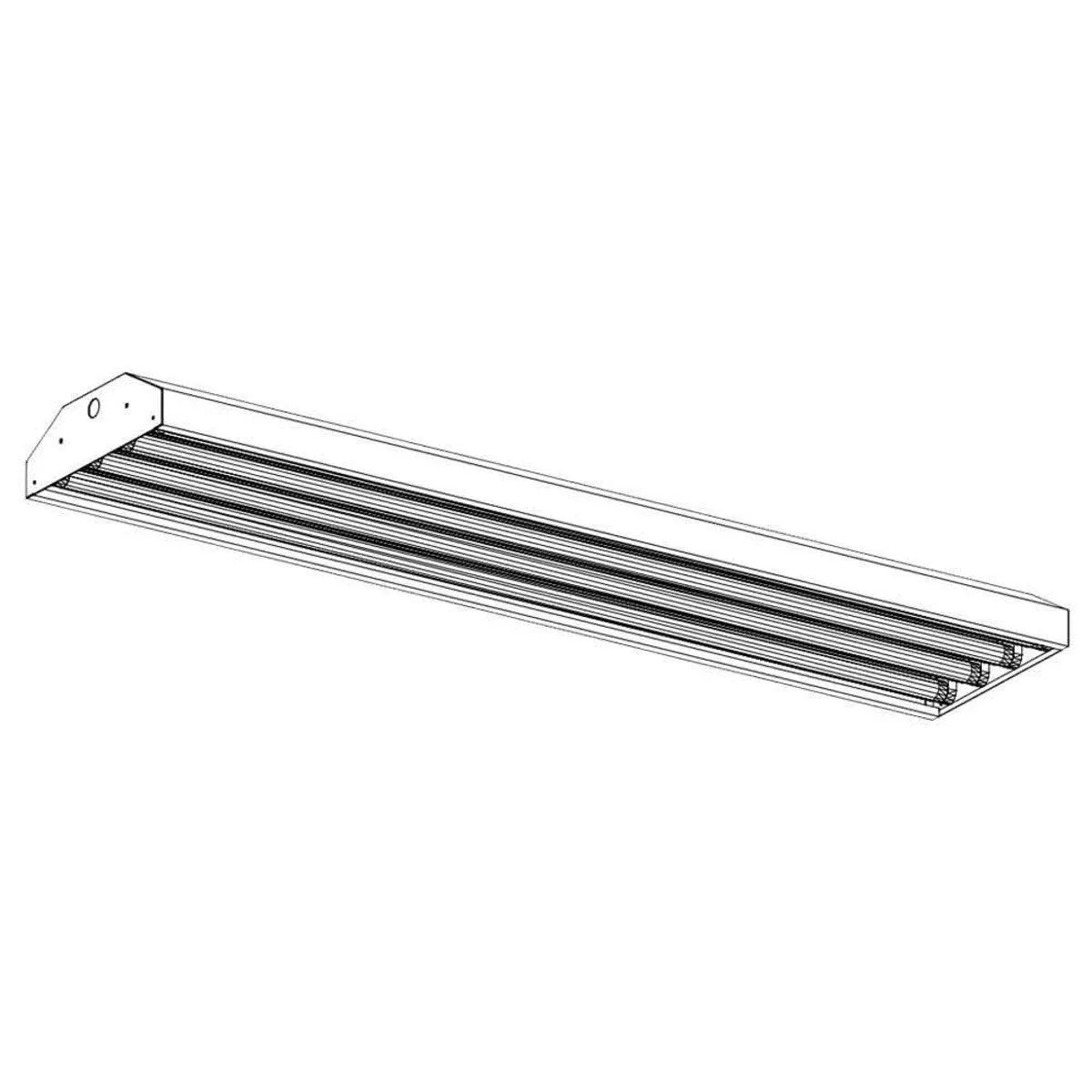 4ft LED Ready High Bay, 4 T8 Lamp, Single End Wiring, Bulbs Not Included