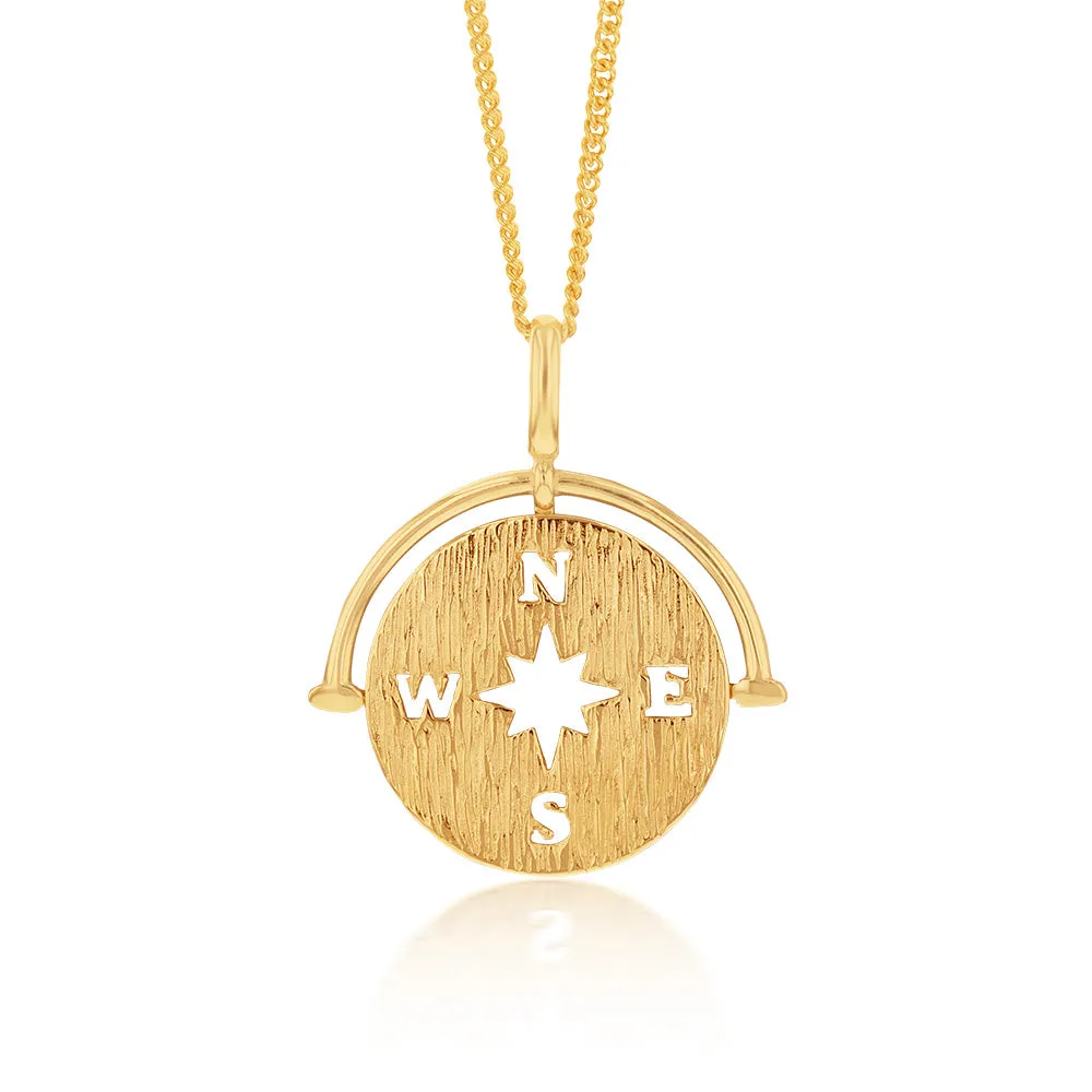 9ct Yellow Gold Compass Pendant