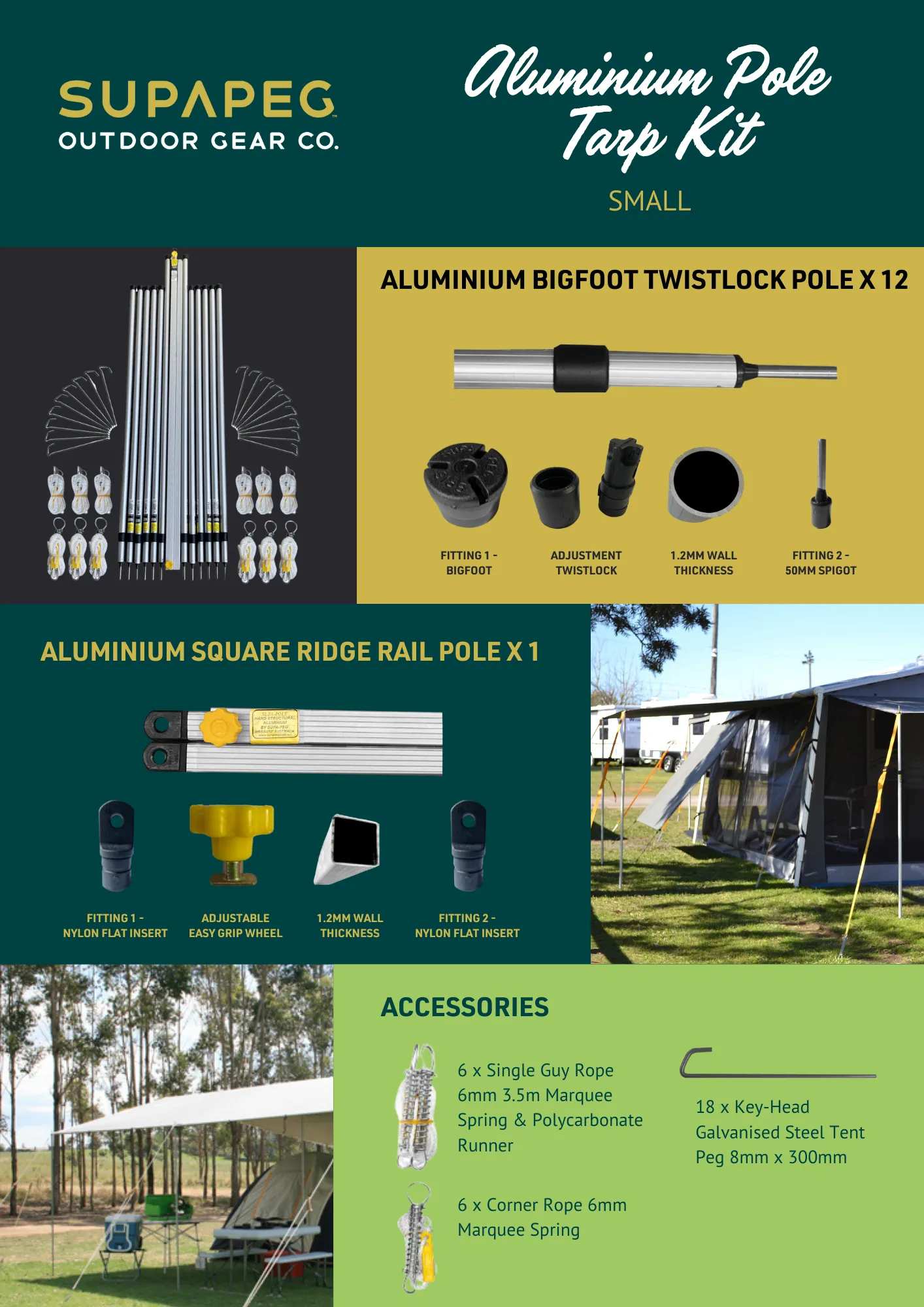 Aluminium Pole Tarp Kits