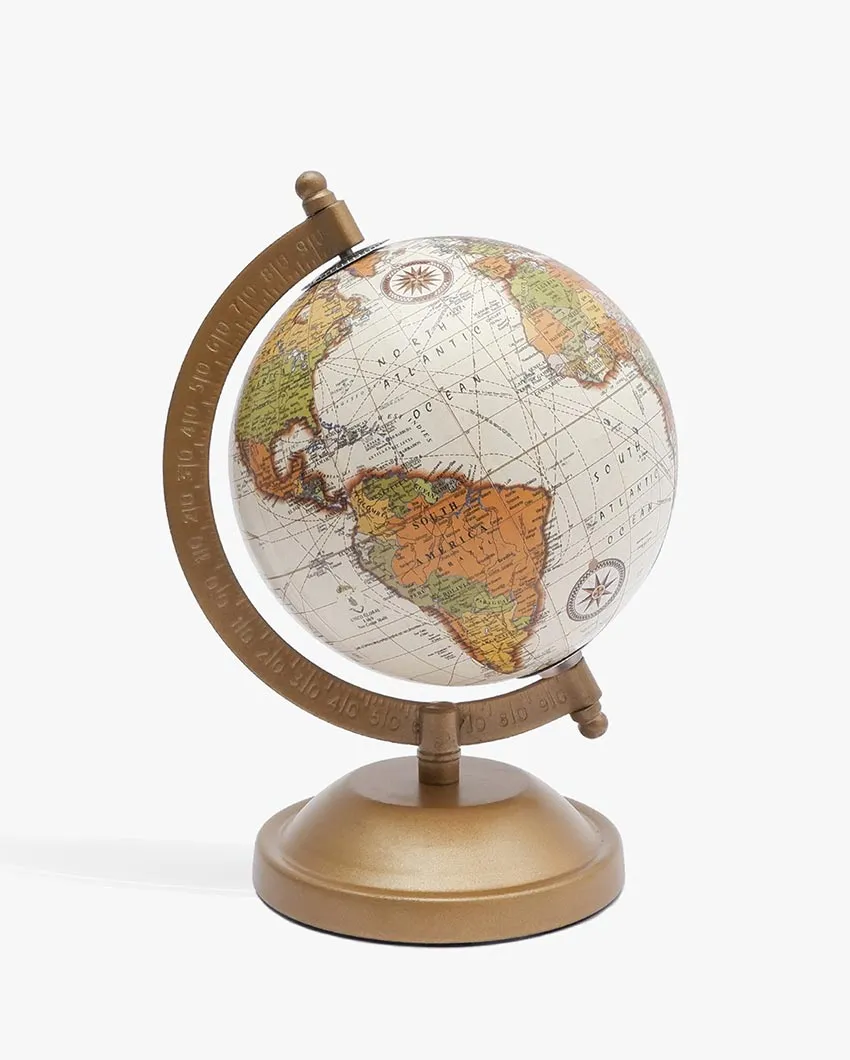 Antique Frame Round Globe Map Table Decor | 5 x 8 inches