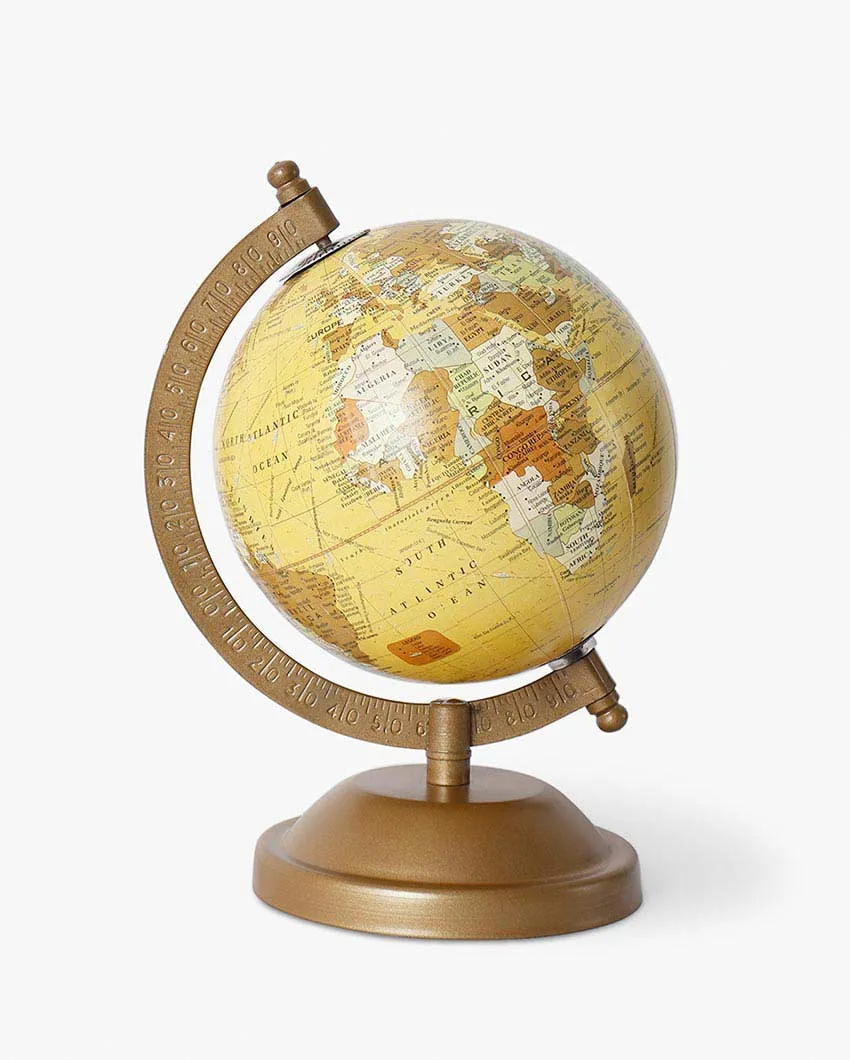 Antique Frame Round Globe Map Table Decor | 5 x 8 inches