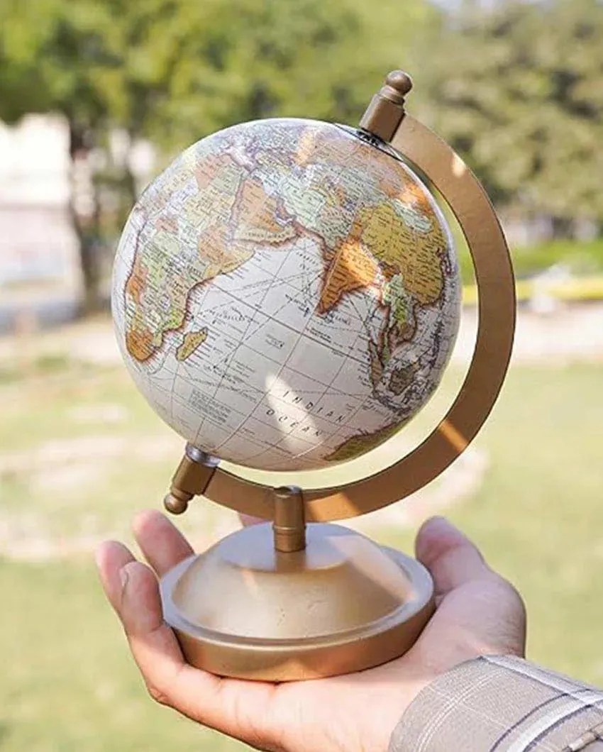 Antique Frame Round Globe Map Table Decor | 5 x 8 inches