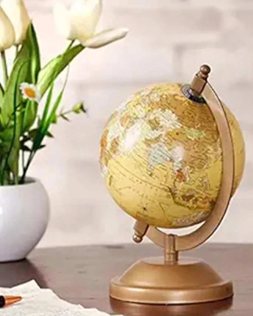 Antique Frame Round Globe Map Table Decor | 5 x 8 inches