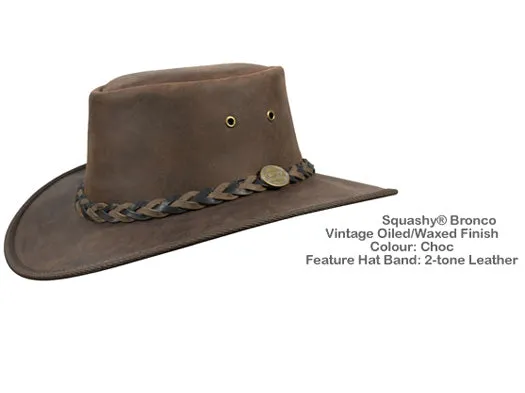 Barmah Squashy Bronco Leather Outback Hat