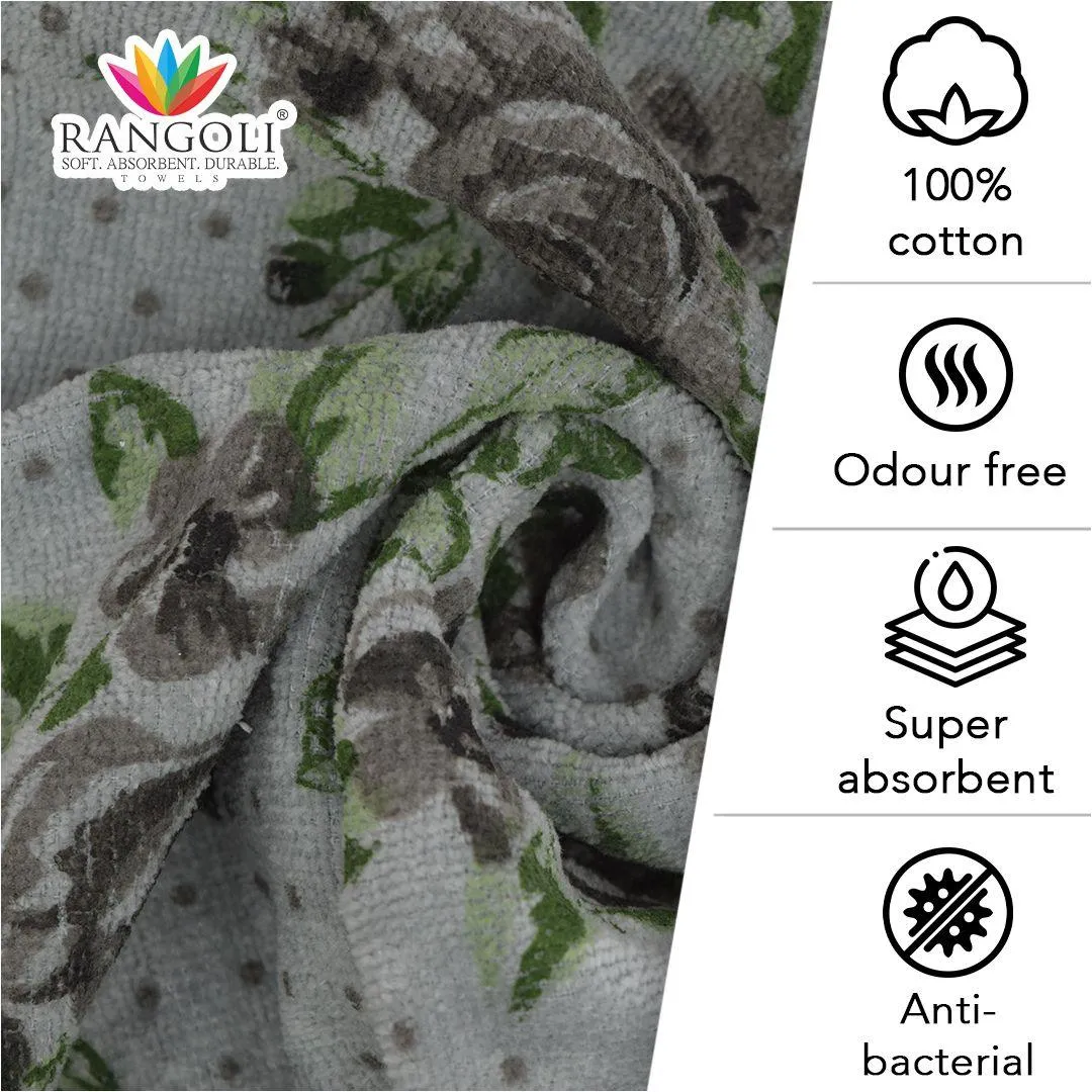 Blossom 450 GSM Cotton Towel Set of 4 | 100% Cotton, Super Soft and Absorbent