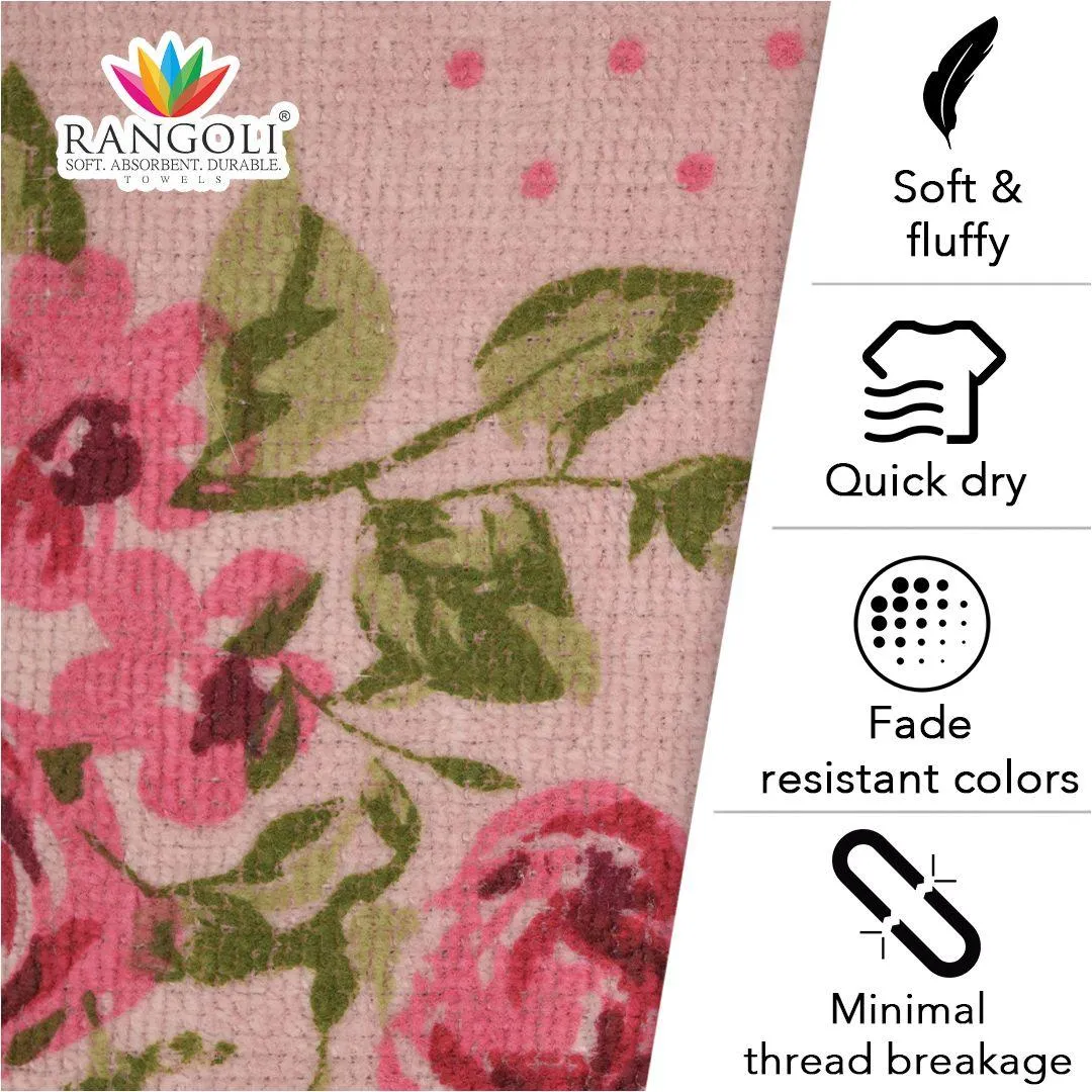 Blossom 450 GSM Cotton Towel Set of 4 | 100% Cotton, Super Soft and Absorbent