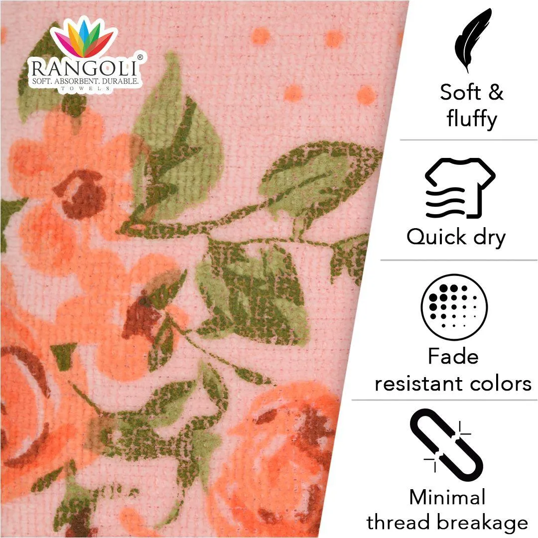 Blossom 450 GSM Cotton Towel Set of 4 | 100% Cotton, Super Soft and Absorbent