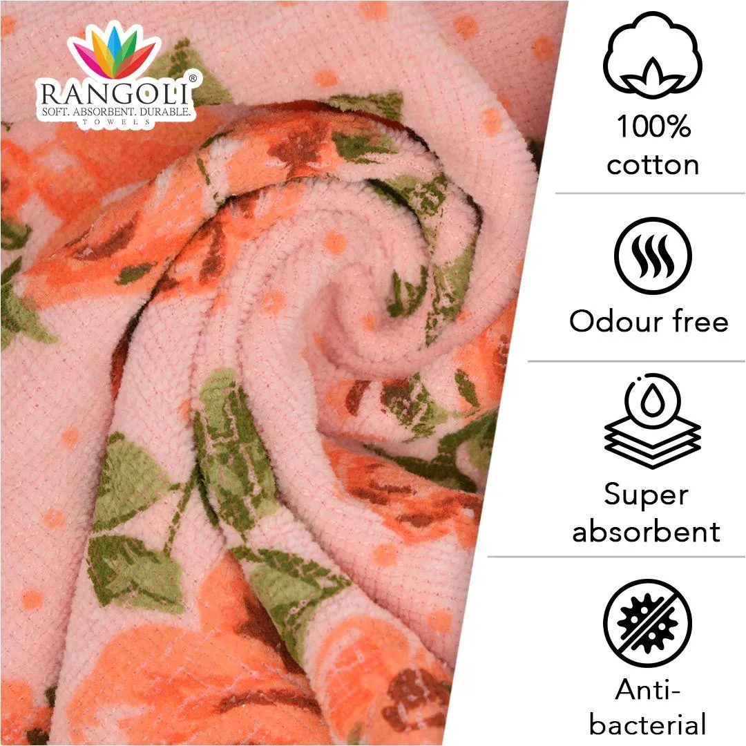 Blossom 450 GSM Cotton Towel Set of 4 | 100% Cotton, Super Soft and Absorbent