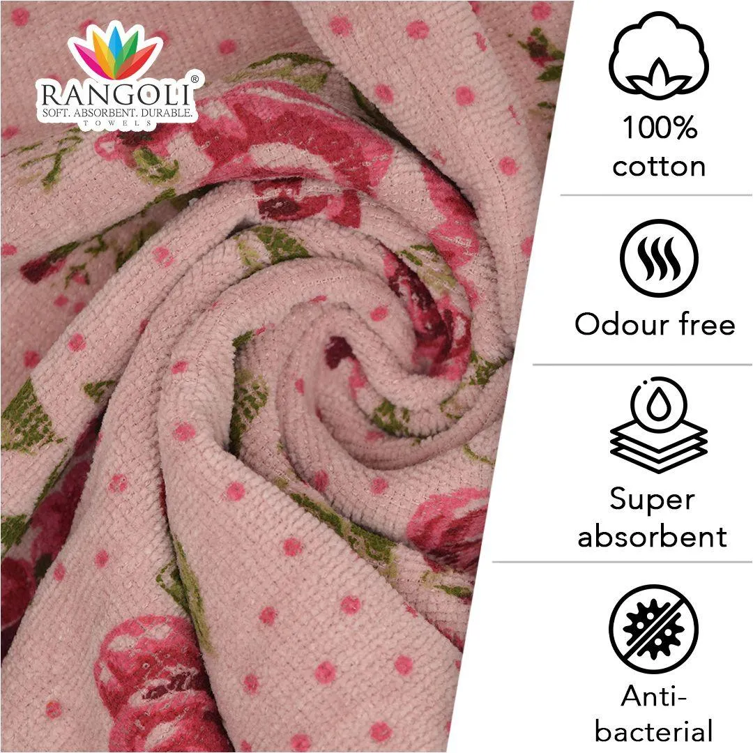 Blossom 450 GSM Cotton Towel Set of 4 | 100% Cotton, Super Soft and Absorbent