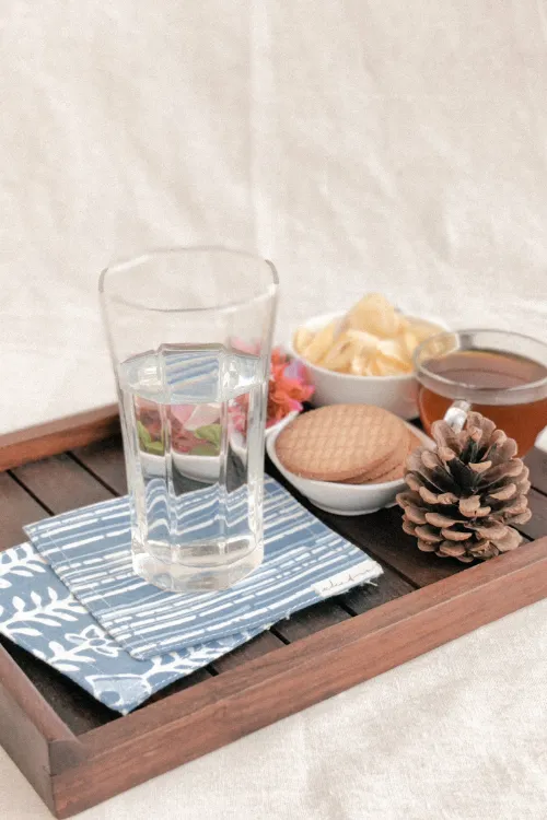 Blue Strpies Cloth Coasters By Ekatra - Set Of 6 X 3