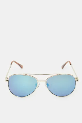 Boys Gold Aviator Sunglasses