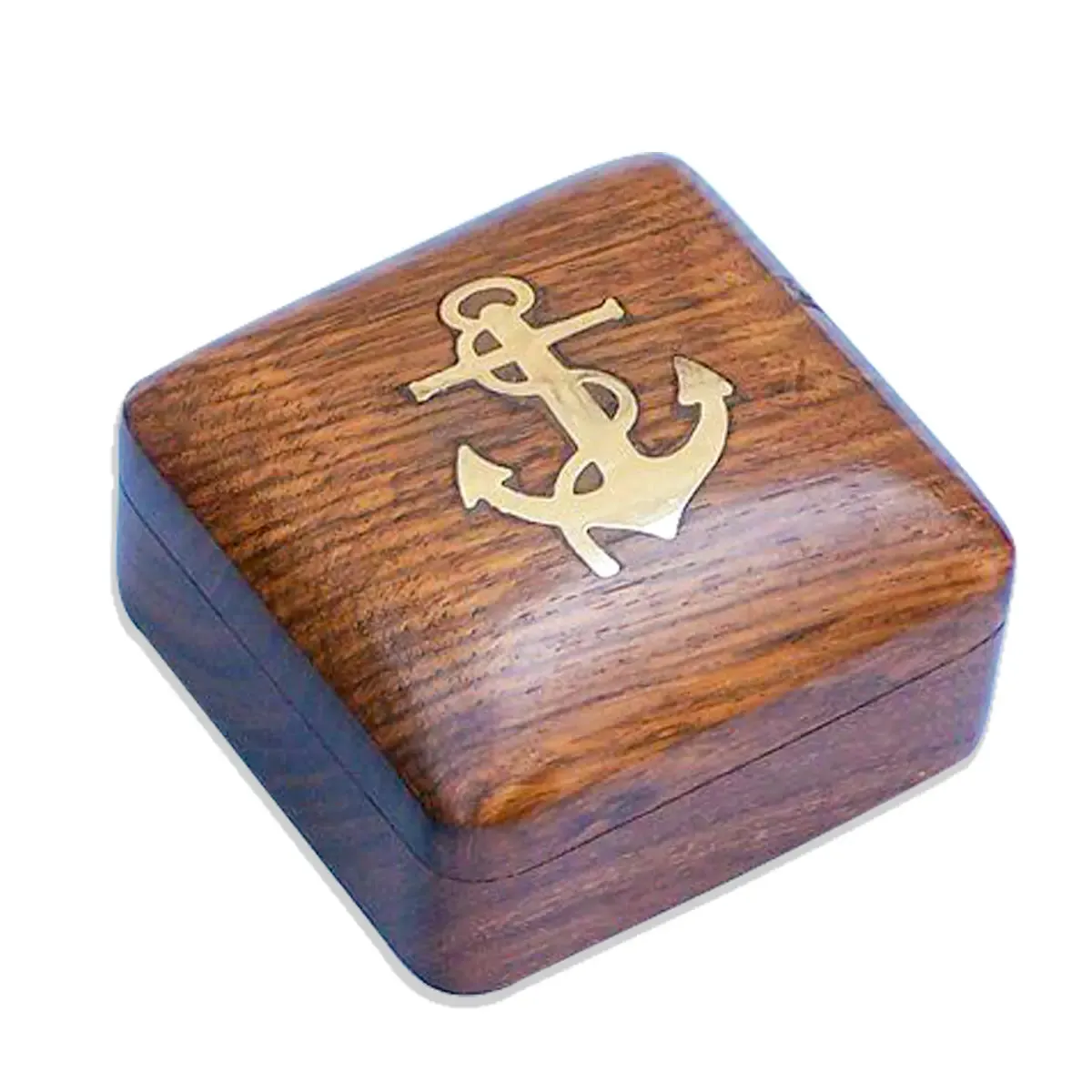 Brass Compass With Wooden Box BCW109