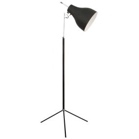 Bright Star Lighting SL005 BK Polished Chrome and Black Floor Lamp with Adjustable Arm and Swivel Head