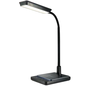 Bright Star Lighting TL627 BLACK QI Wireless Mobile Charger LED Desk Lamp, with Touch Sensor Switch, 3 Colour Temperatures and Dimmer Switch