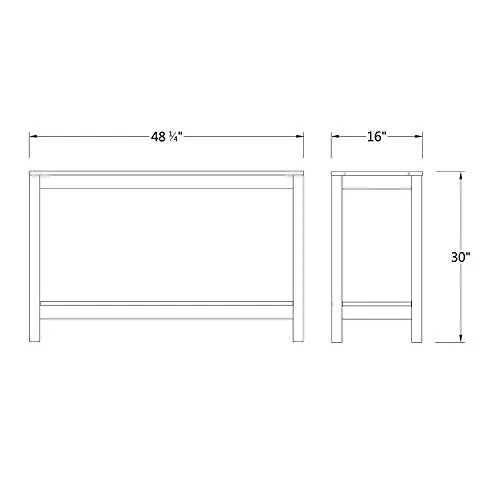 Cambridge Casual Westlake Solid Wood Console Table Indoor Outdoor Multifunctional Buffet Bar Storage Organizer, Dark Grey