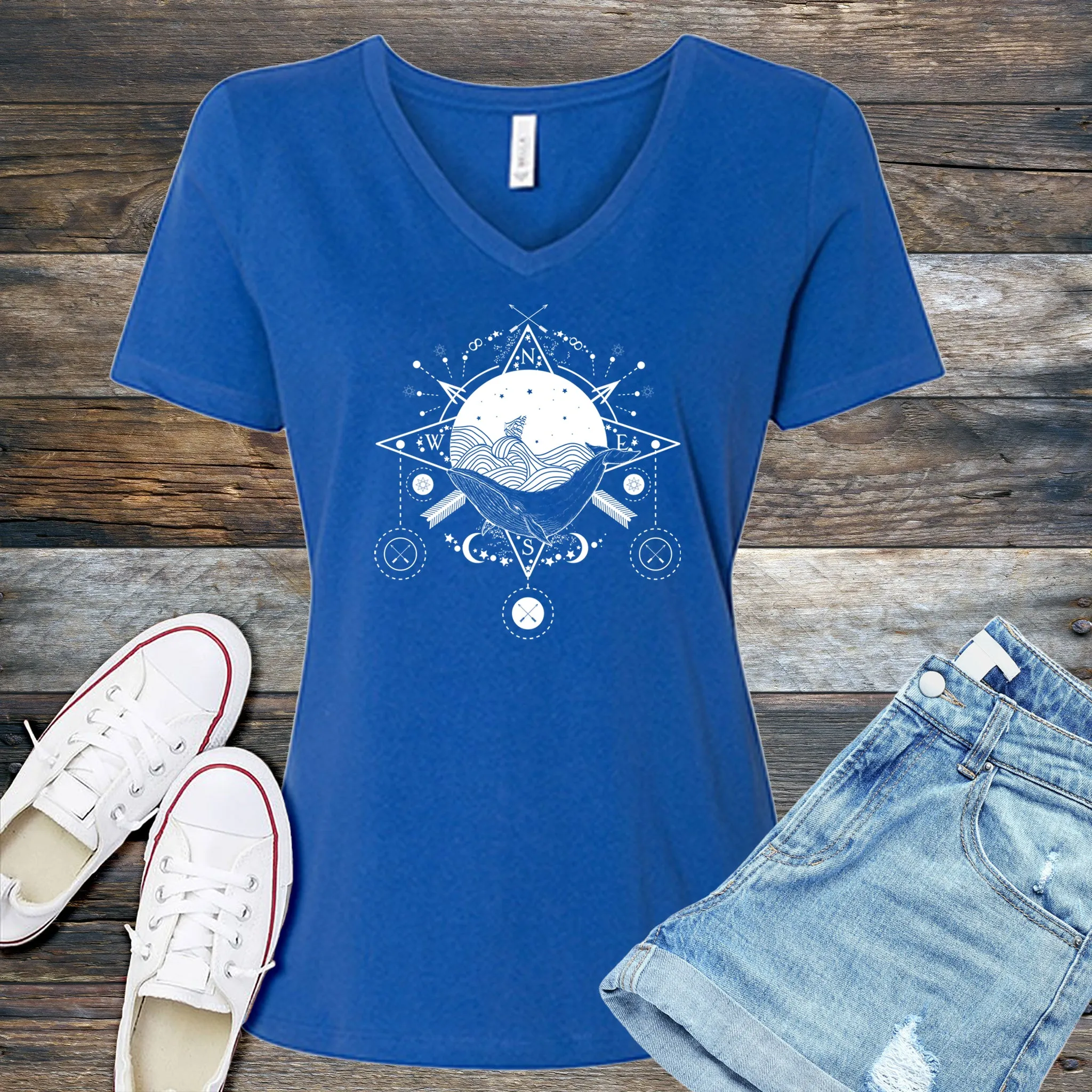 Celestial Ocean Compass V-Neck