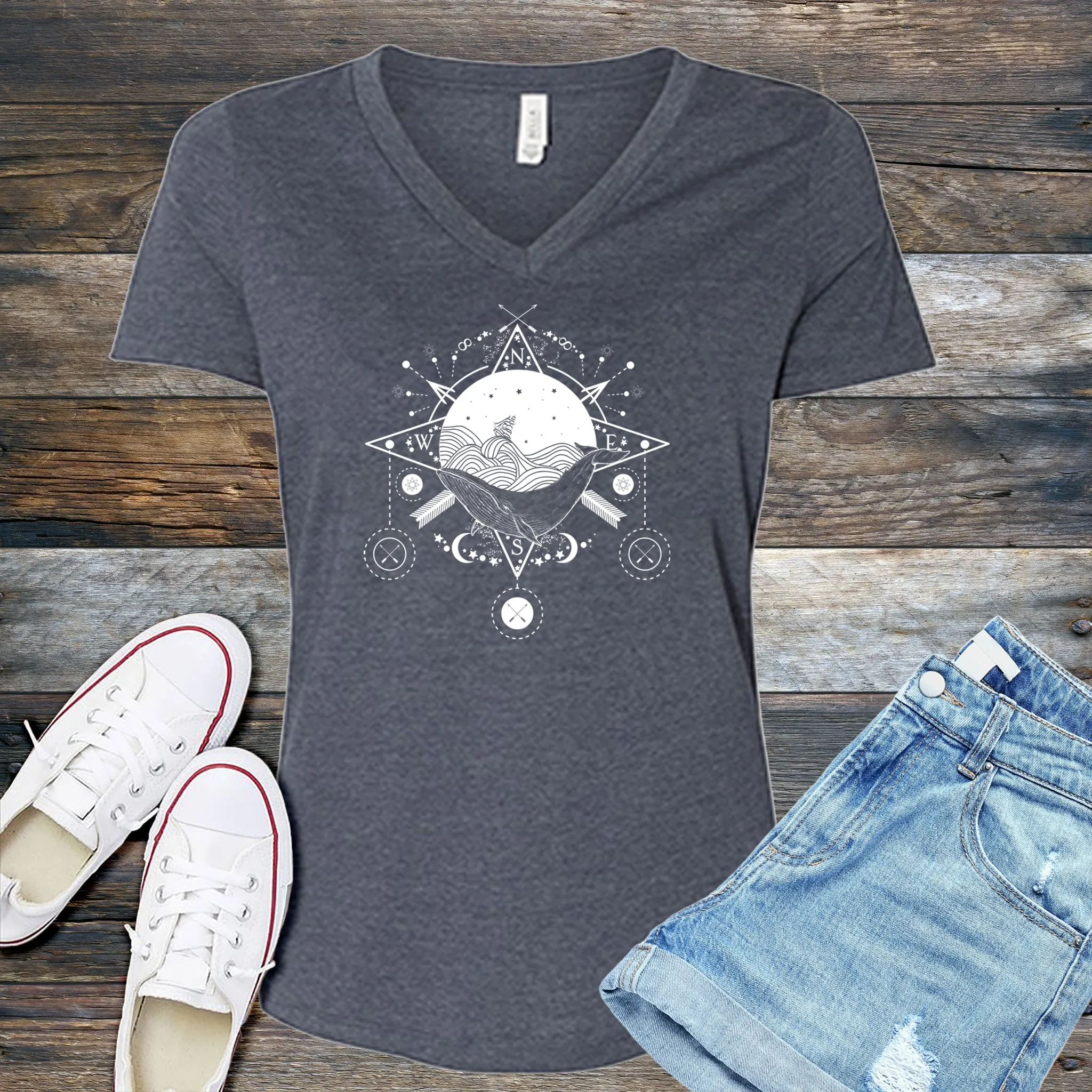 Celestial Ocean Compass V-Neck