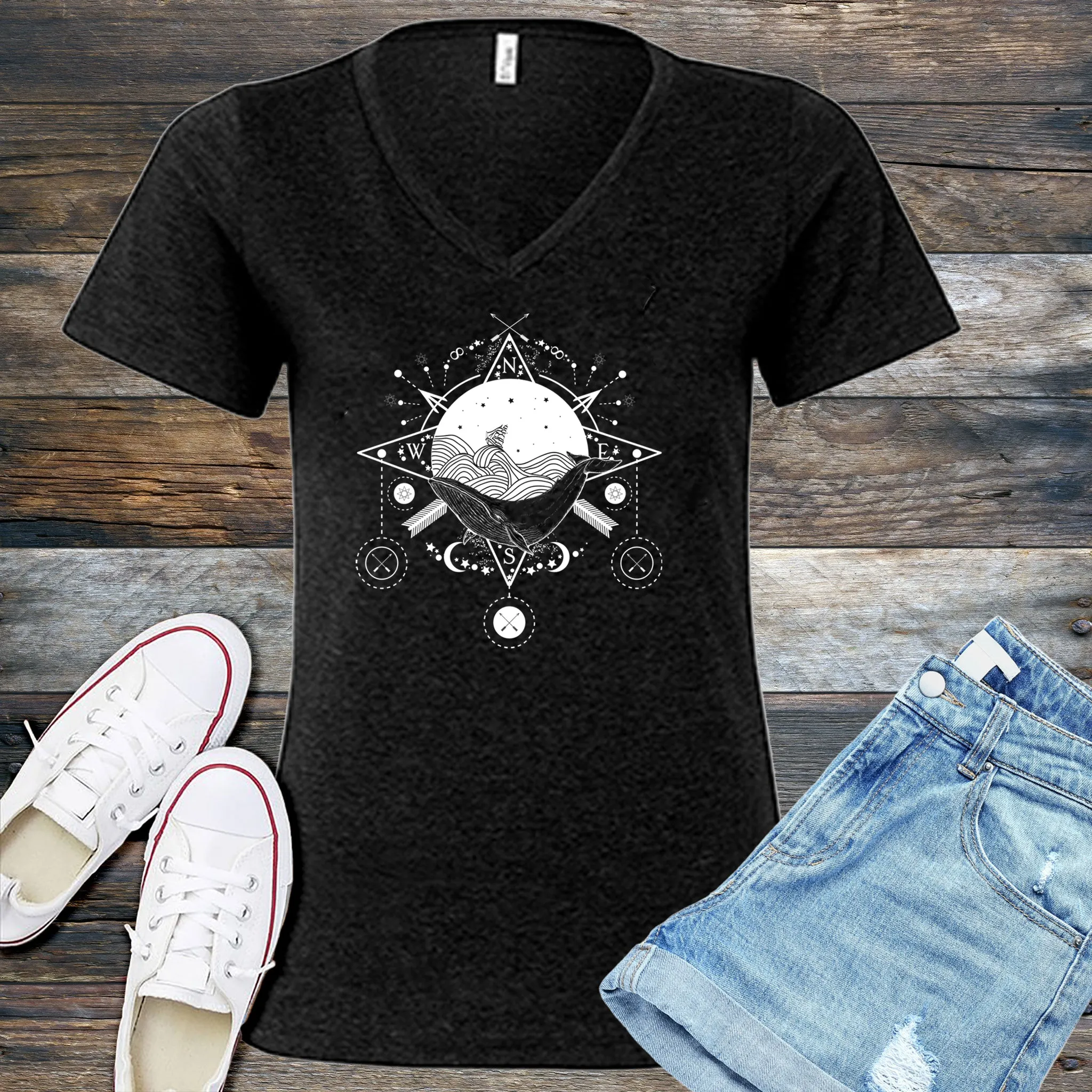 Celestial Ocean Compass V-Neck