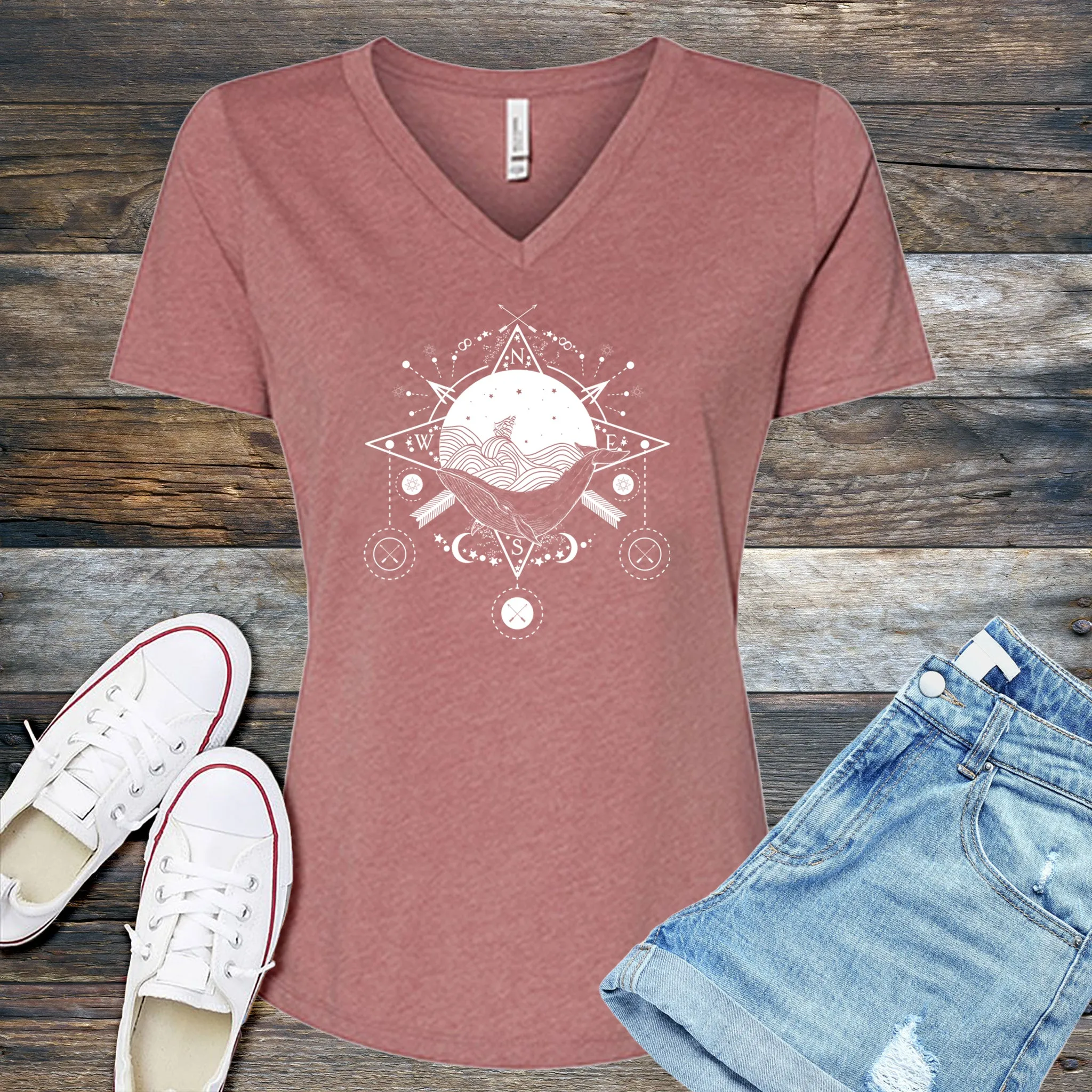 Celestial Ocean Compass V-Neck