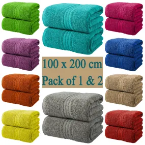 Cheap Price Pack of 2 Super 600 GSM Luxury Soft Extra Large Bath Sheet 100 x 200cm