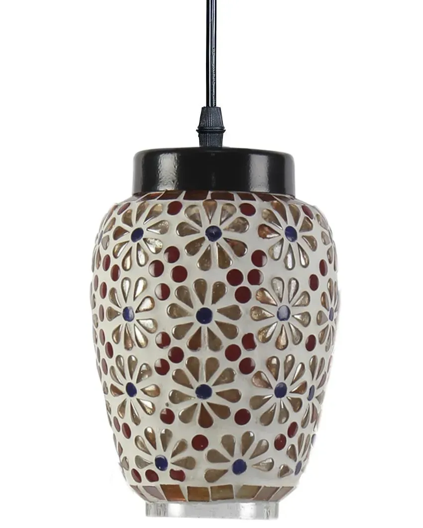 Cluster Mosaic Glass Three Hanging Lamps With Base | 10 x 20 inches