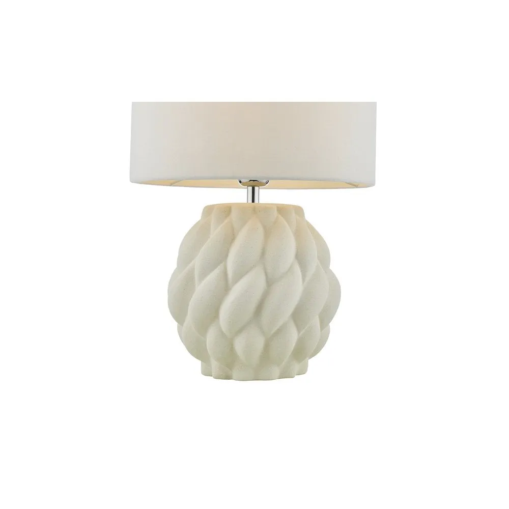 Dar IDO422 | Idonia Table Lamp | White Textured Base with Shade