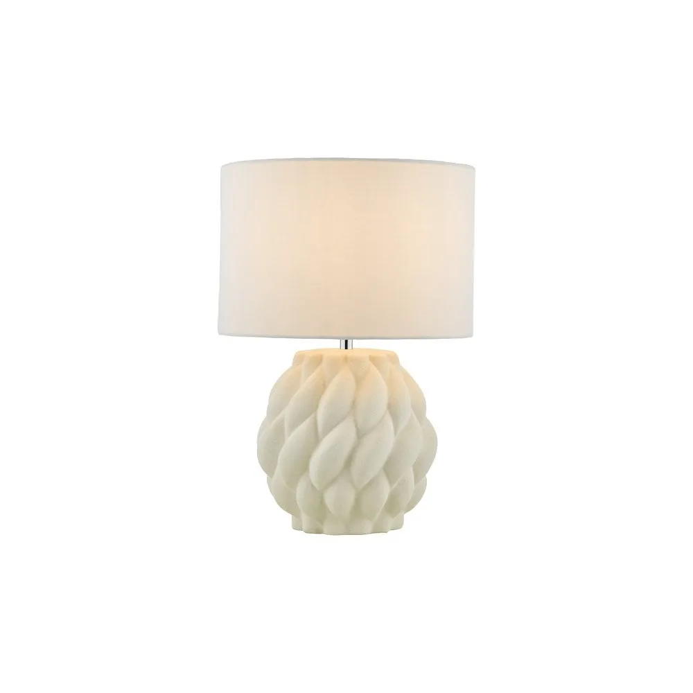 Dar IDO422 | Idonia Table Lamp | White Textured Base with Shade