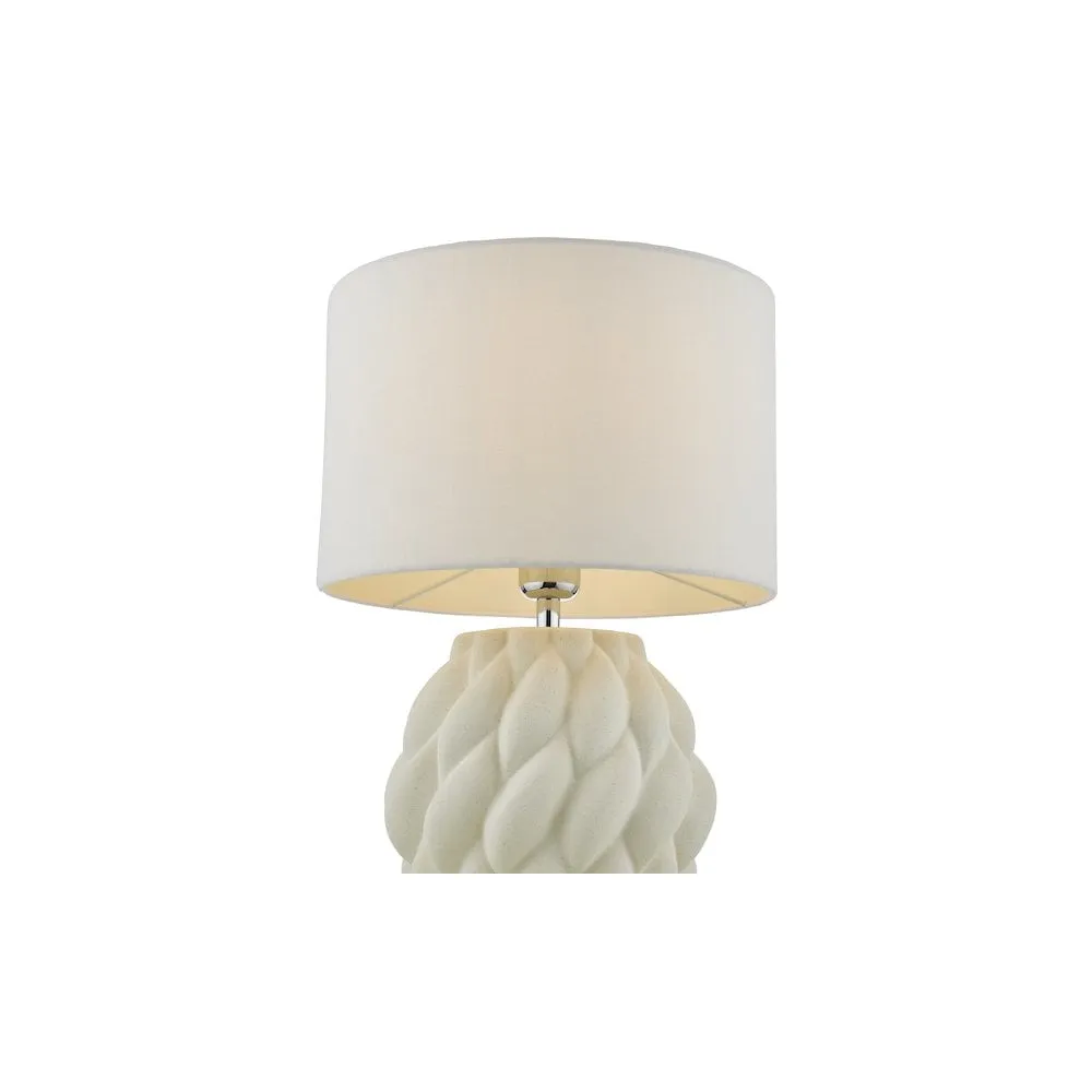 Dar IDO422 | Idonia Table Lamp | White Textured Base with Shade