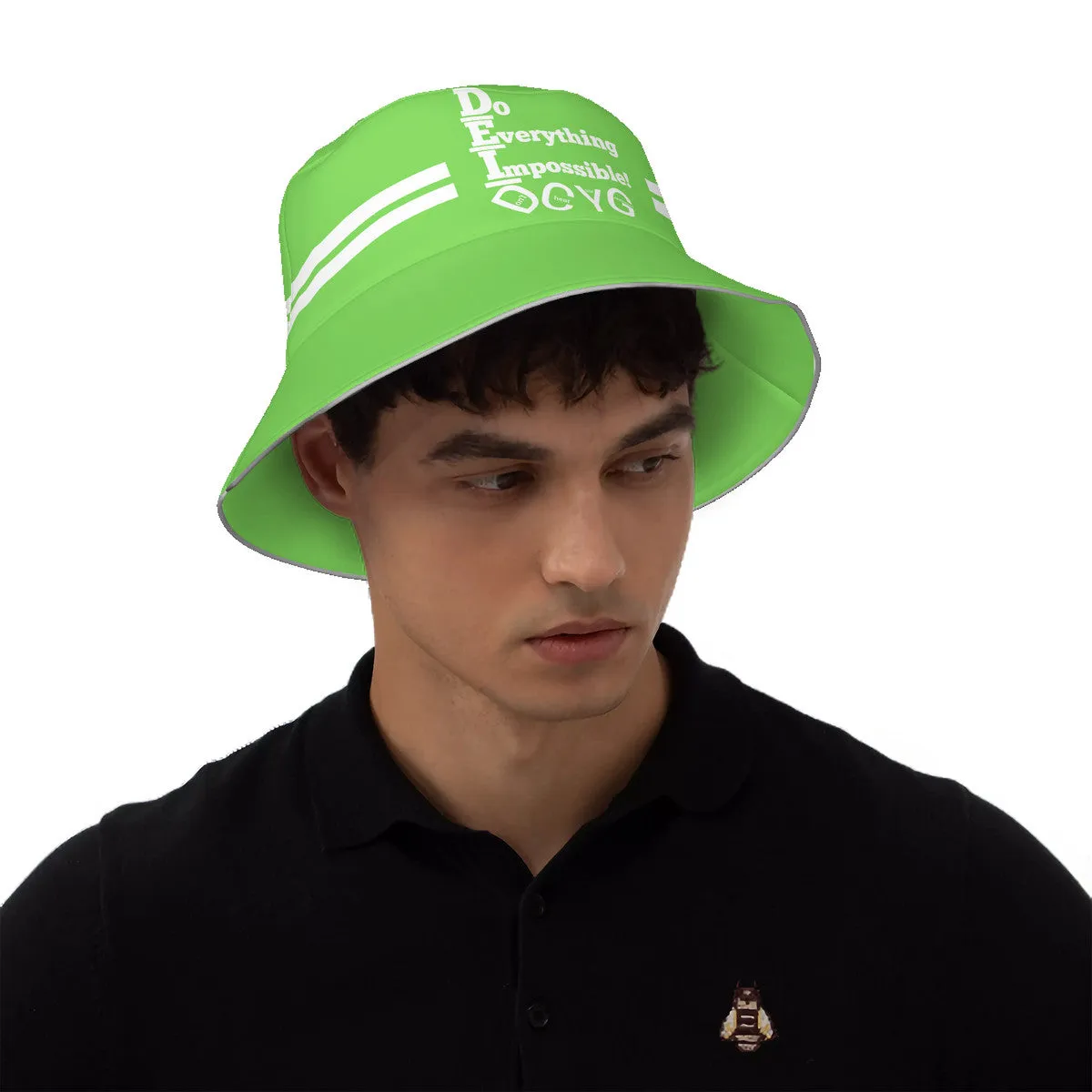 DCYG 24 DEI White & Light Green Bucket Hat