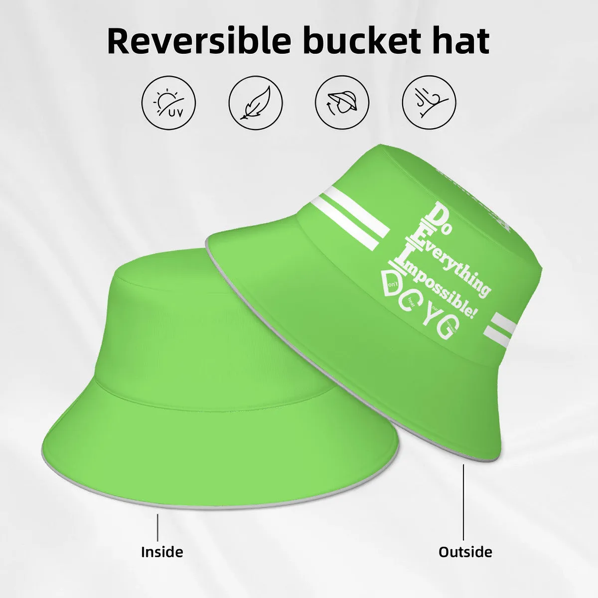 DCYG 24 DEI White & Light Green Bucket Hat