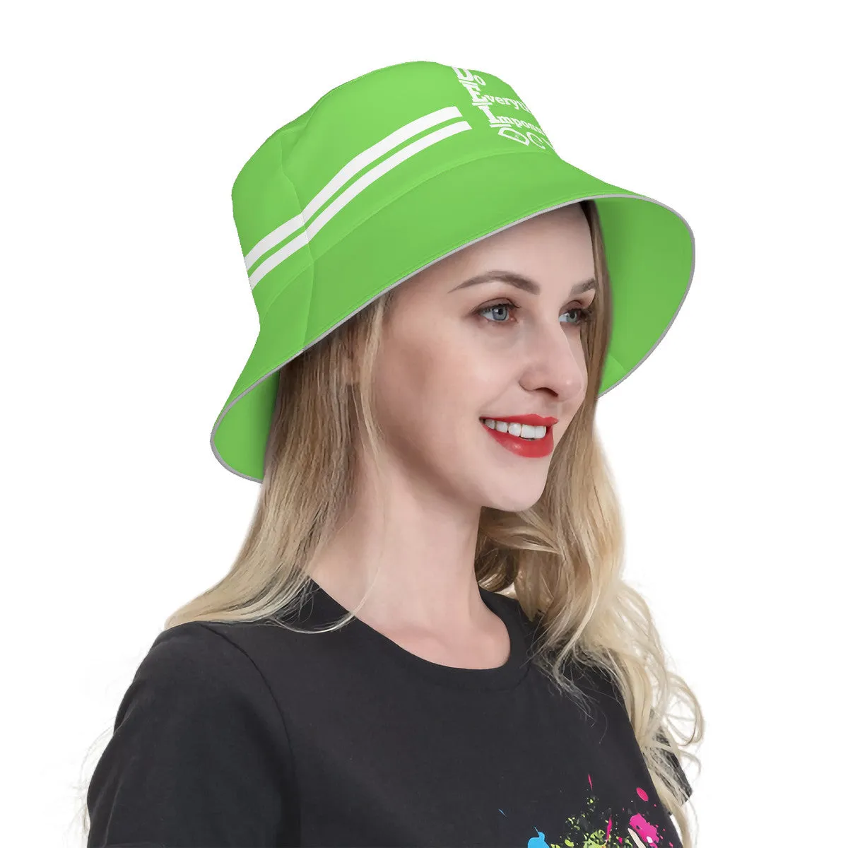 DCYG 24 DEI White & Light Green Bucket Hat