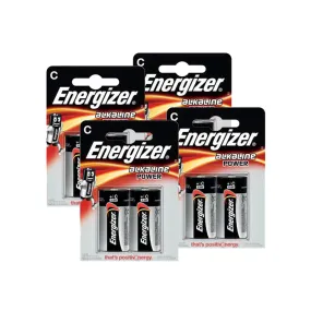 Energizer LR14 Max Power Alkaline C Batteries - Pack of 8