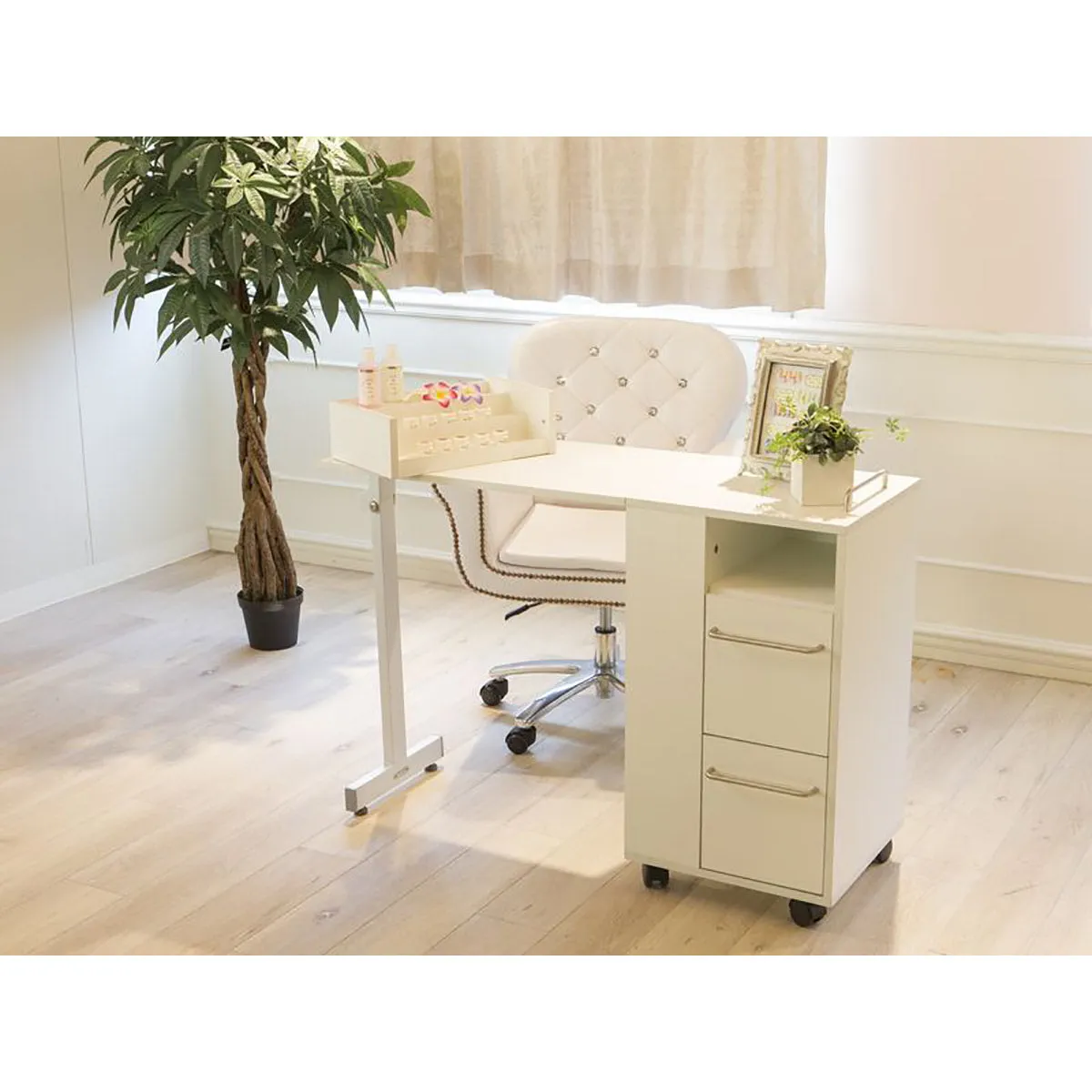 Function Type Folding Nail Table C-2726 White