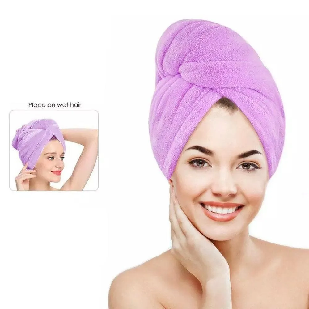 Hair Towel Absorbent Dry Cap - PINK