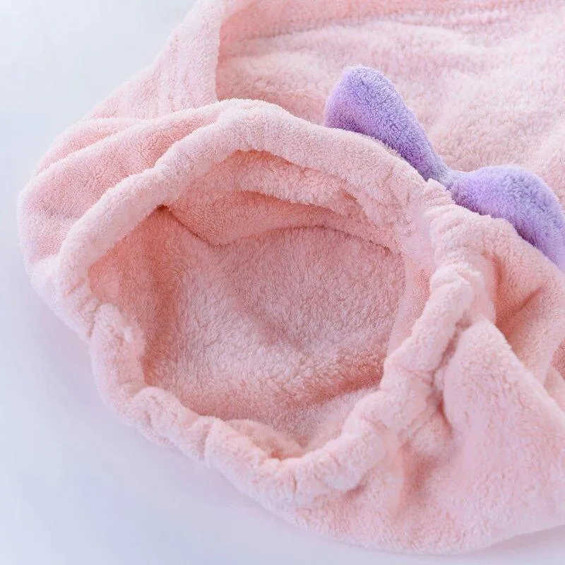 Hair Towel Absorbent Dry Cap - PINK