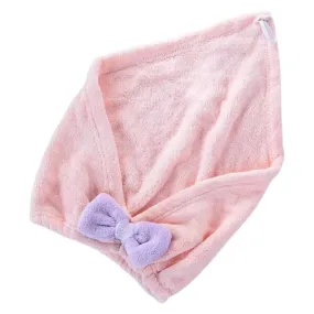 Hair Towel Absorbent Dry Cap - PINK