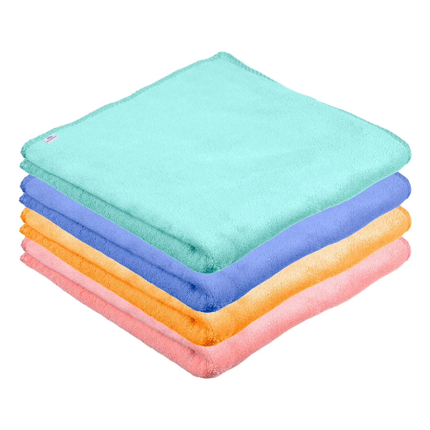 Heart Home Cleaning Towel|Microfiber Reusable Cloths|Highly Absorbent Washable Towel for Kitchen|Car|Window|24x16 Inch|Pack of 4 (Multicolor)