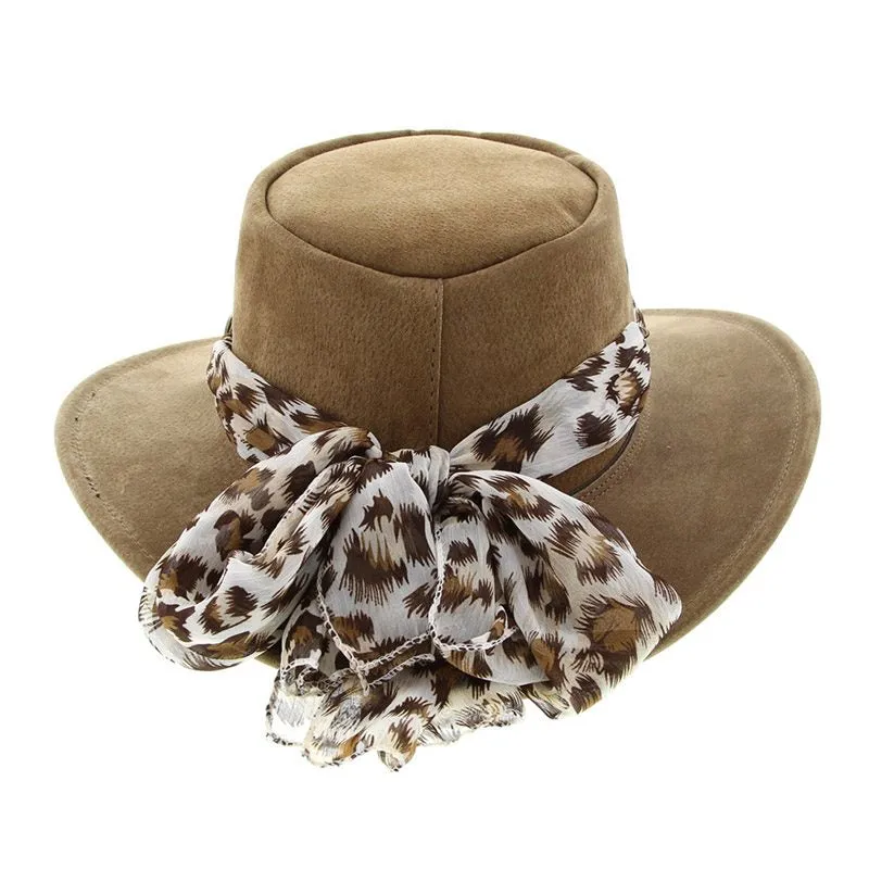 Jacaru Jillaroo Suede Leather Hat - Mushroom