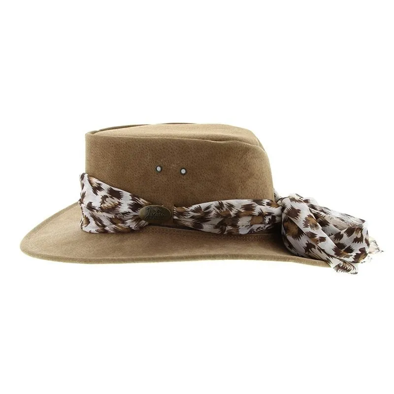 Jacaru Jillaroo Suede Leather Hat - Mushroom