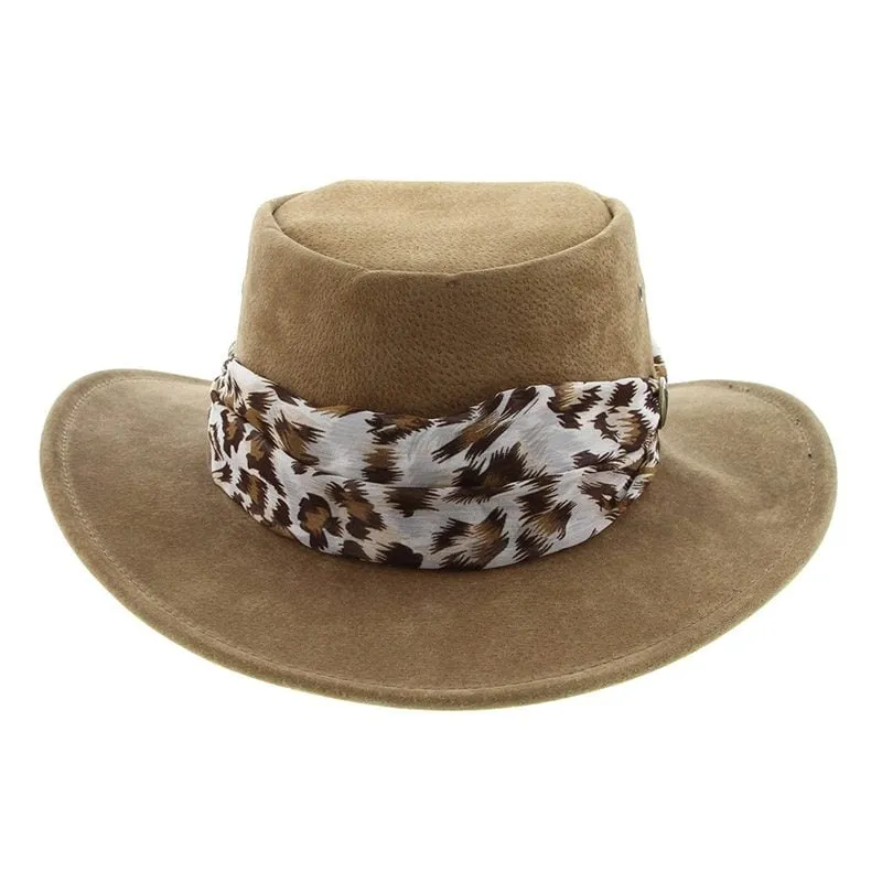 Jacaru Jillaroo Suede Leather Hat - Mushroom